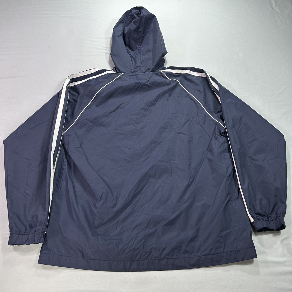 VINTAGE Johnson C Smith JCSU Jacket Mens Medium Blue Hooded Windbreaker - Picture 8 of 11